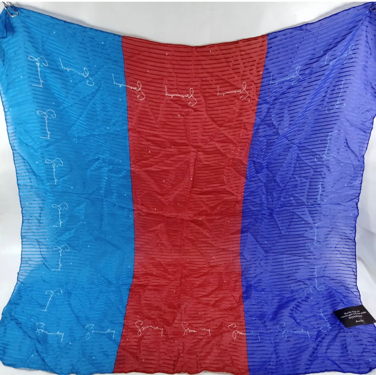 Givenchy Signature Silk Chiffon Scarf | Blue, Red & Purple