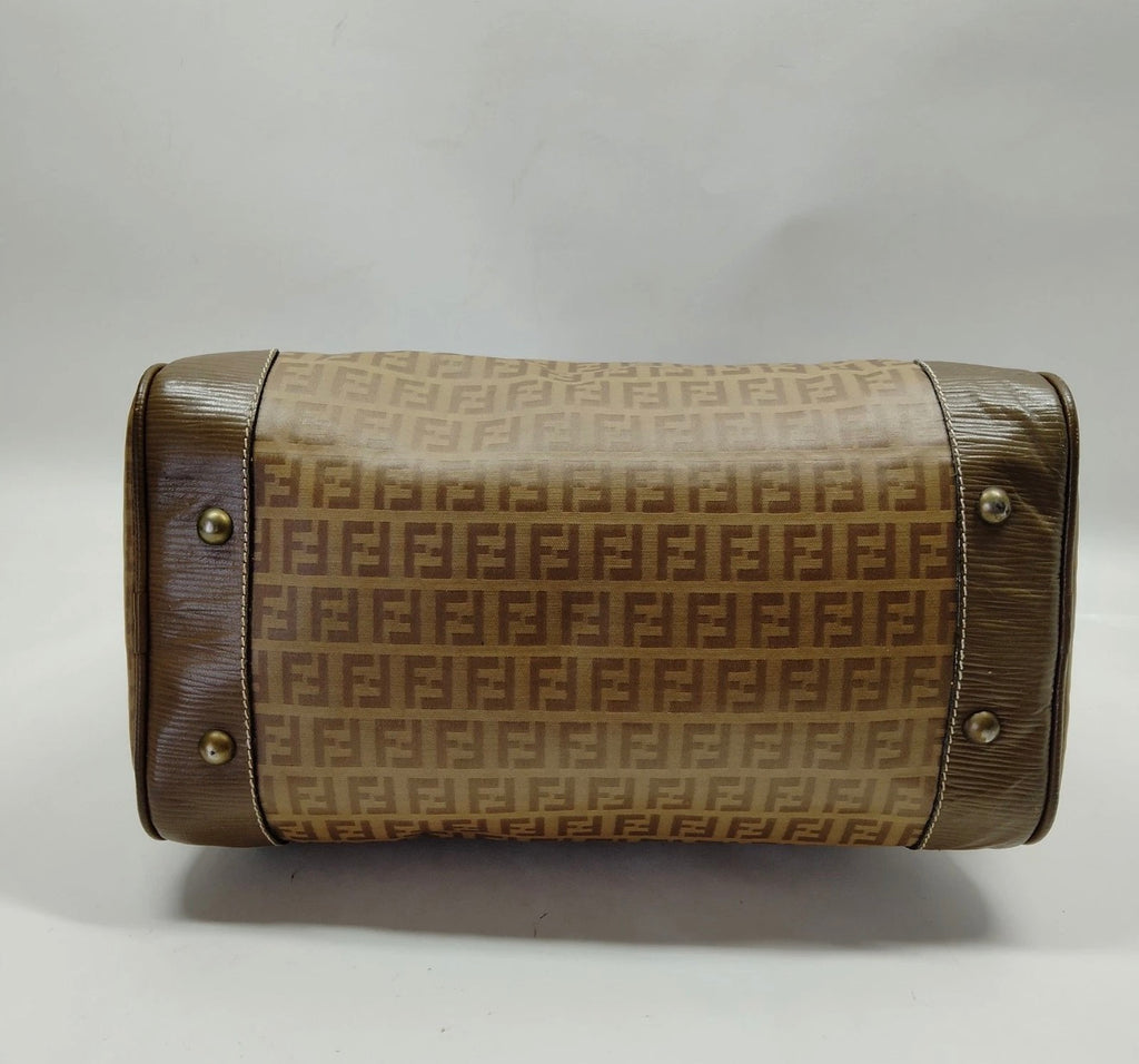 Fendi Zucca Coated Canvas Boston Bag – Brown