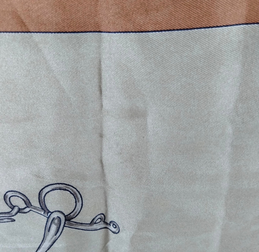 Celine Paris Equestrian Silk Scarf – Brown & Tan