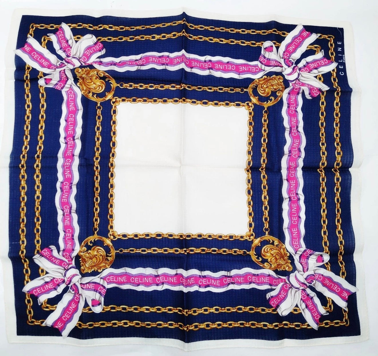 Celine Ribbon & Chain Print Scarf