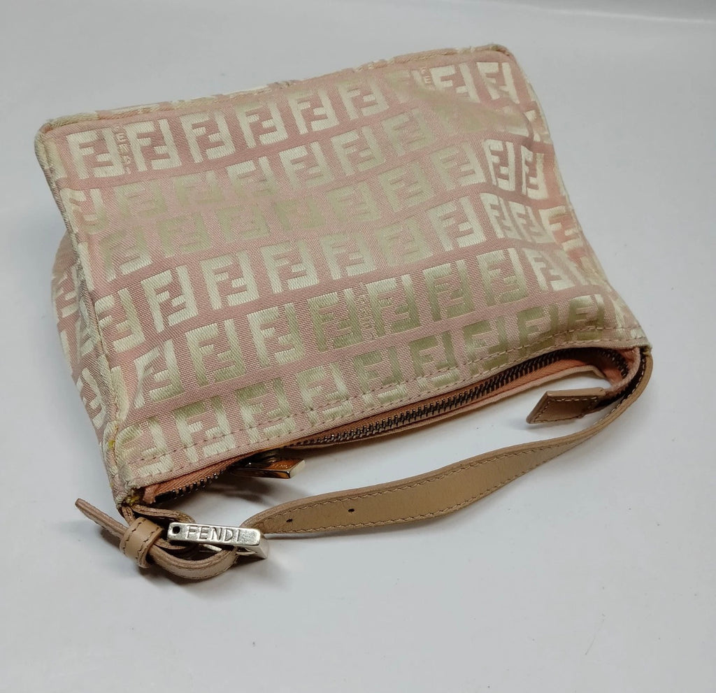Fendi Zucca Mini Shoulder Bag – Pink / Gold