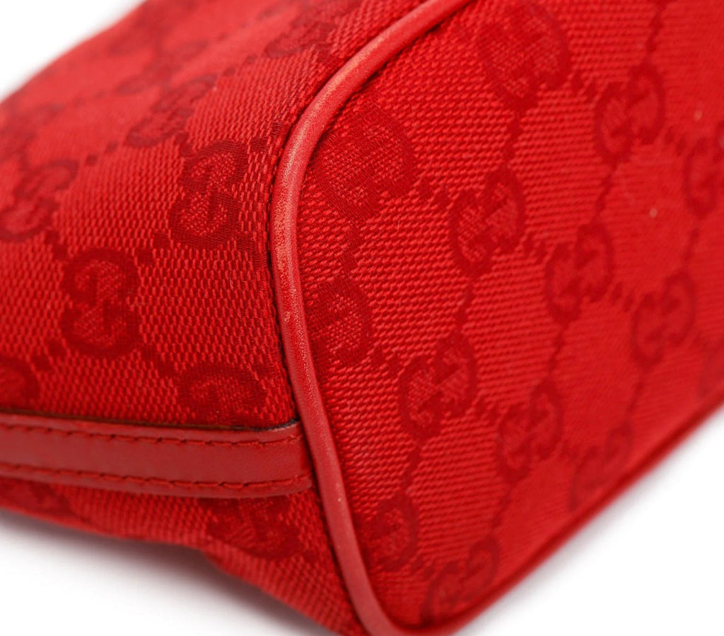 Gucci GG Canvas Mini Pouchette Bag (Red)