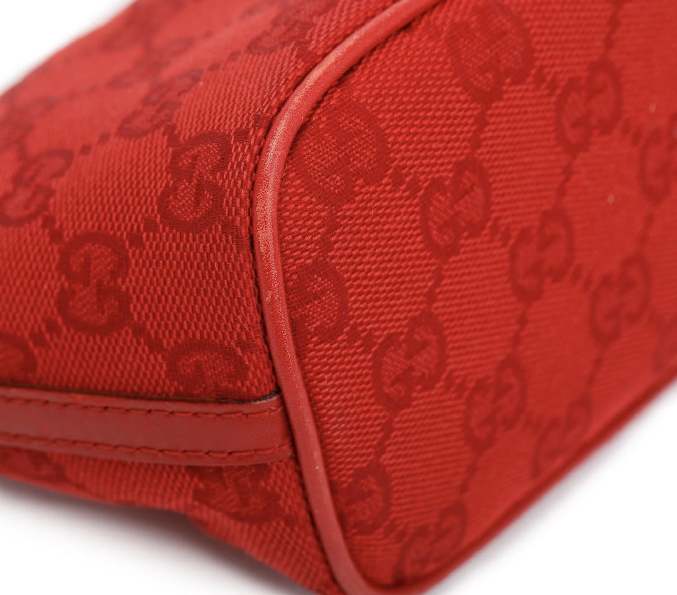 Gucci GG Canvas Mini Pouchette Bag (Red)