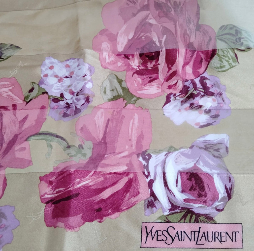 Yves Saint Laurent Floral Silk Scarf
