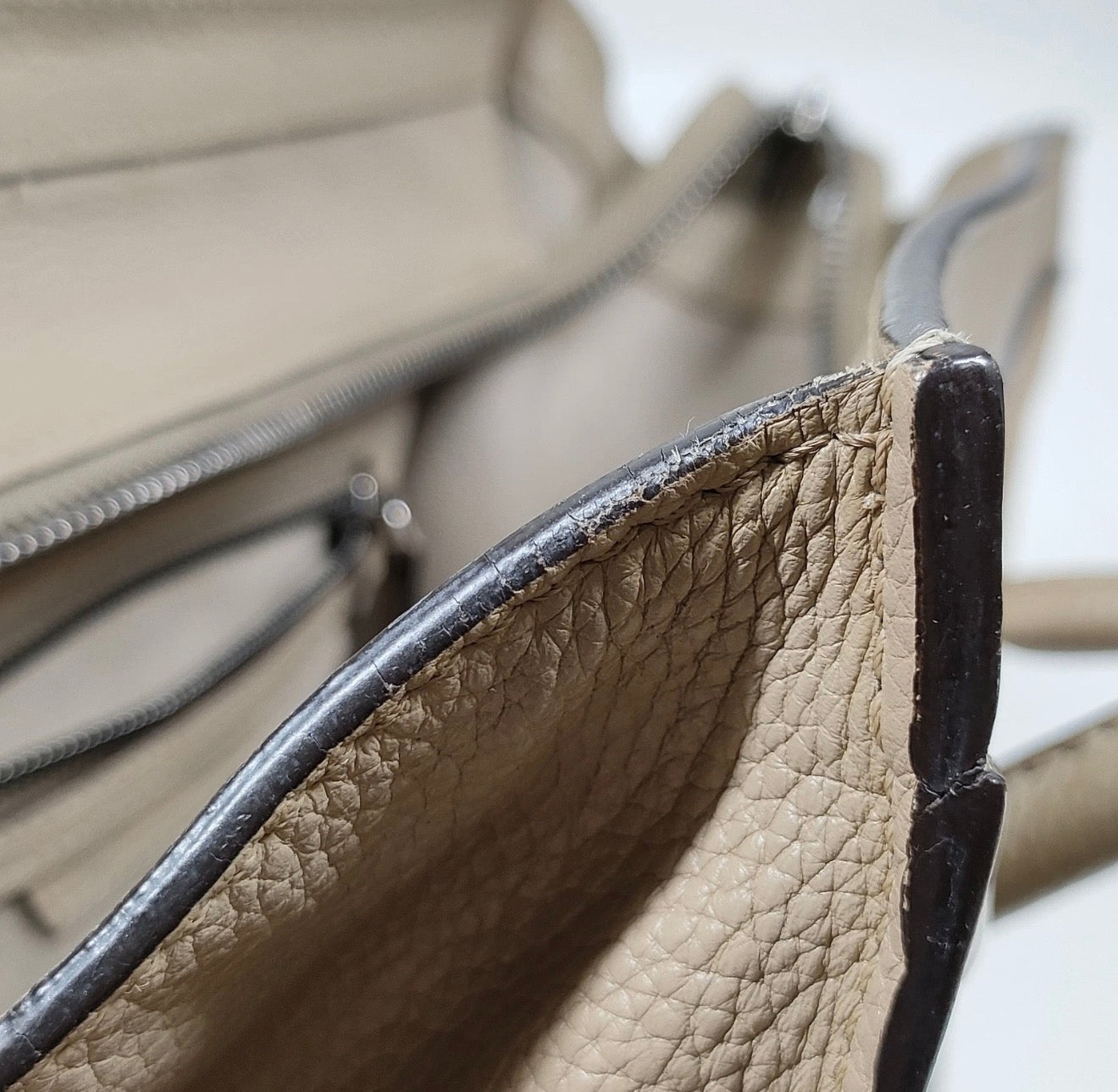 CELINE Nano Luggage Tote – Beige Pebbled Leather