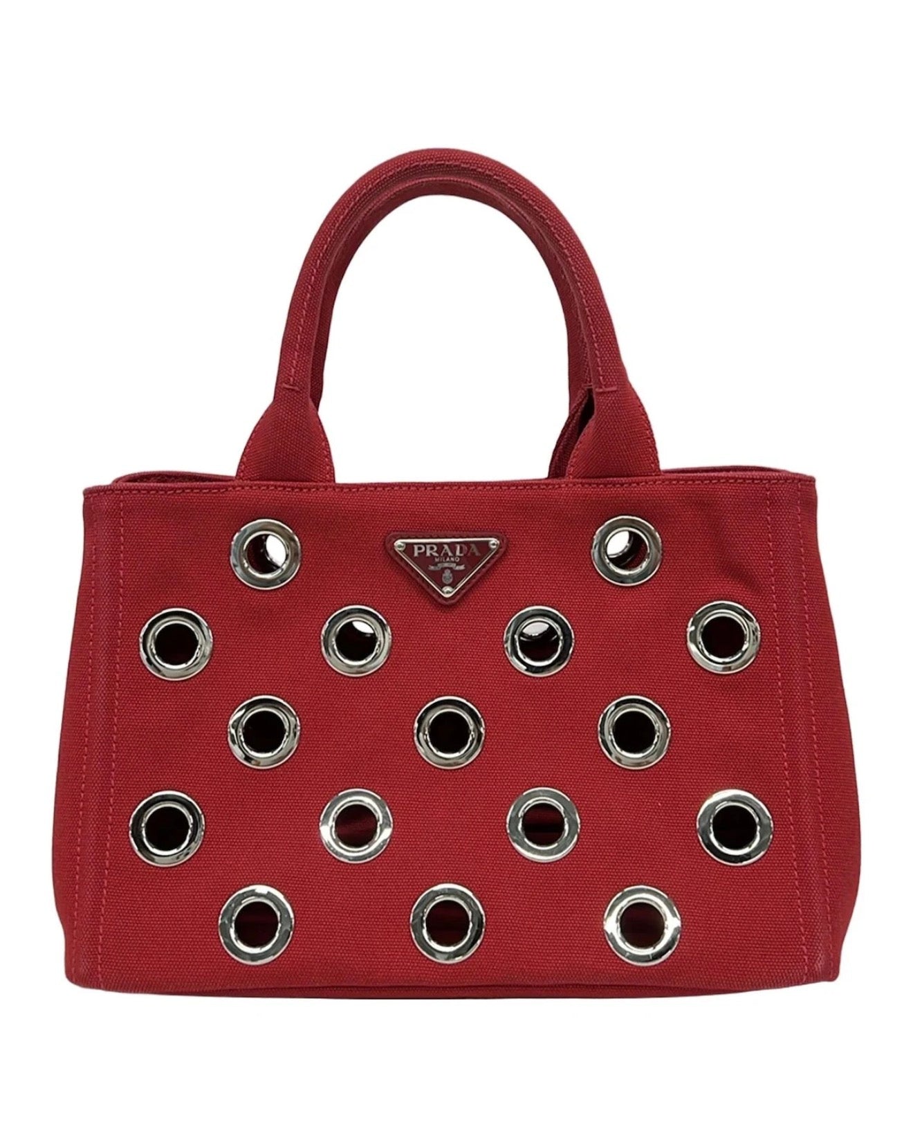 Prada Canapa Red Tote Bag