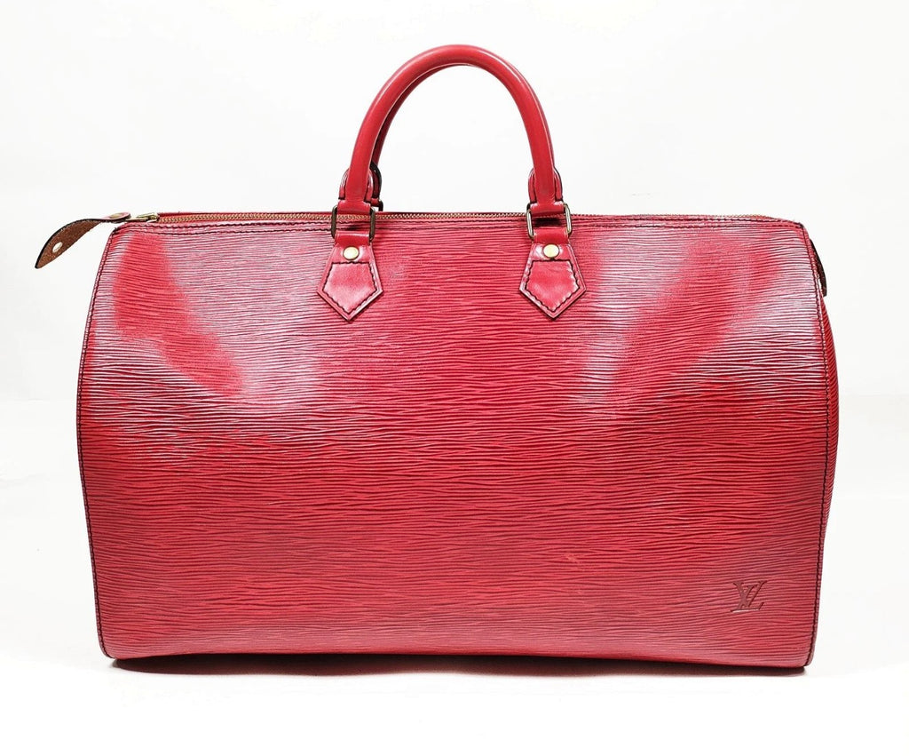 Louis Vuitton Speedy 40 Red Epi Leather with lock and key