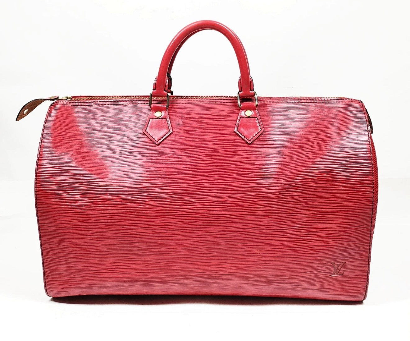 Louis Vuitton Speedy 40 Red Epi Leather with lock and key