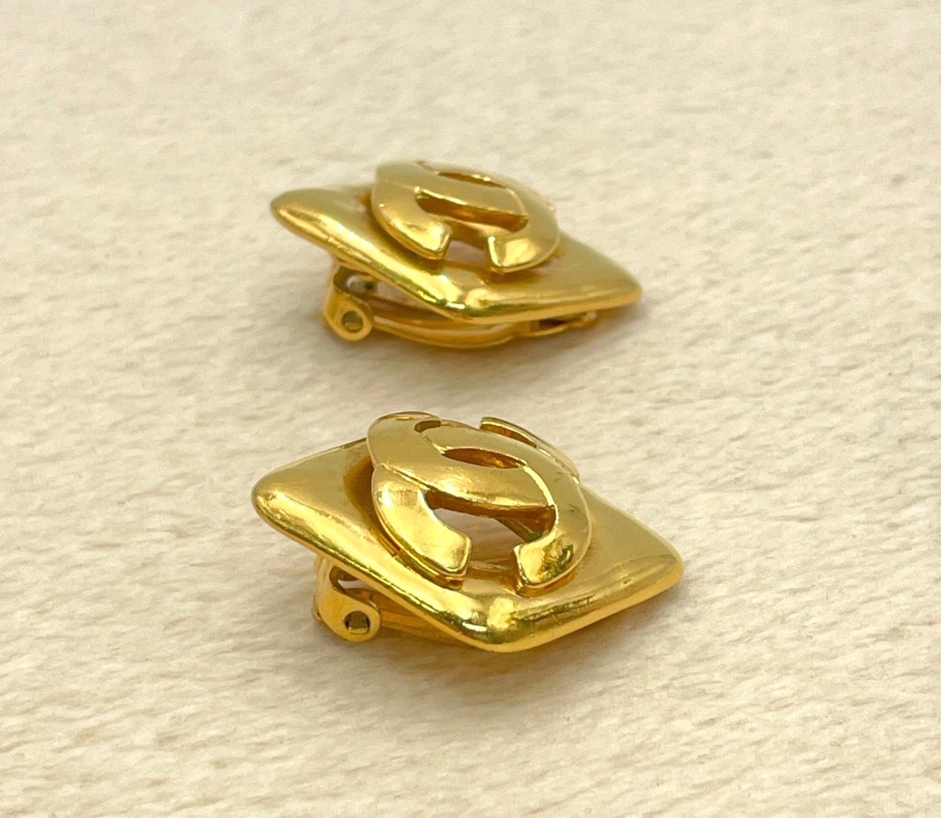 Chanel Diamond Shape CC Clip-On Earrings