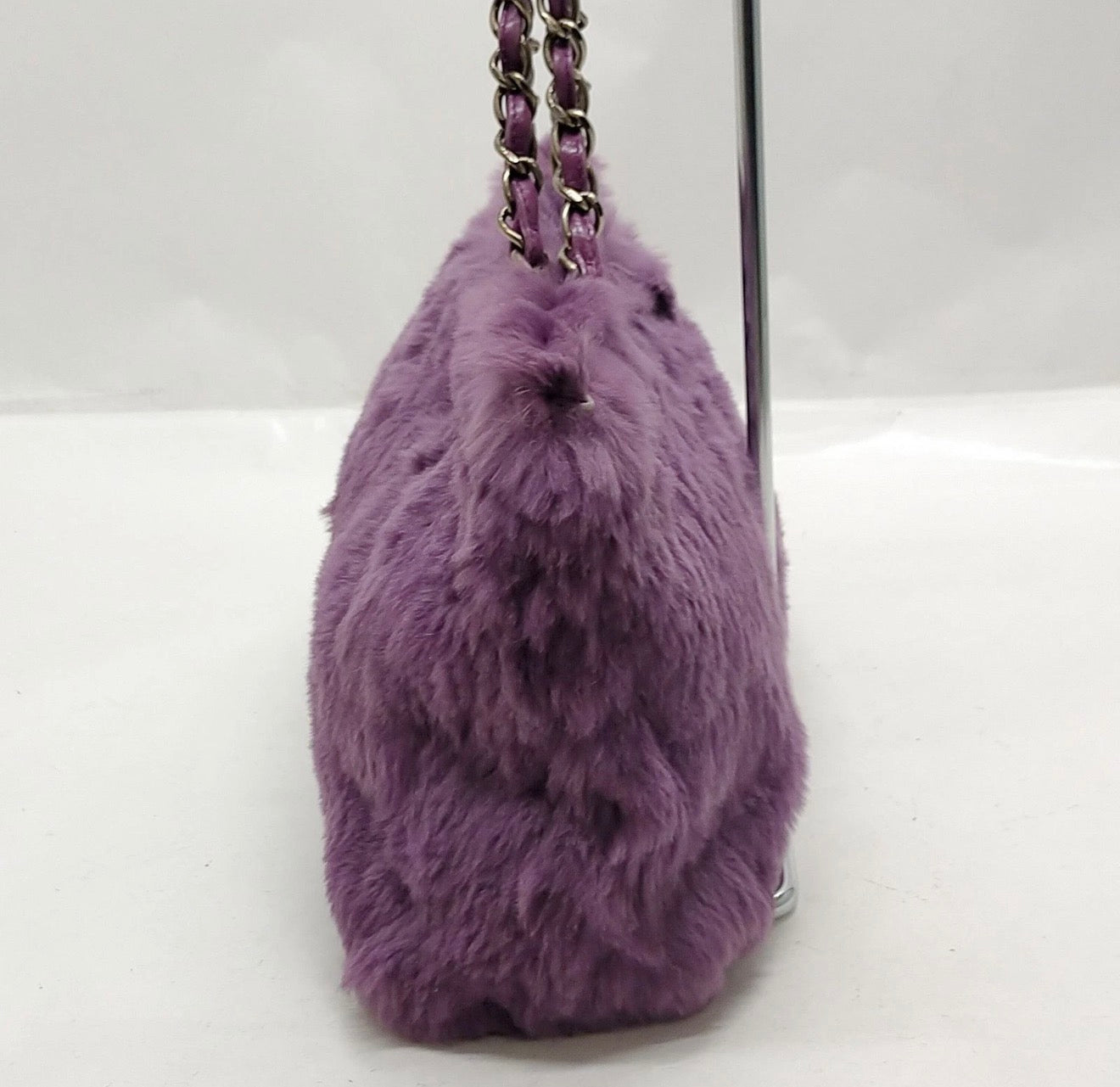 CHANEL Rabbit Fur Shoulder Bag – Purple