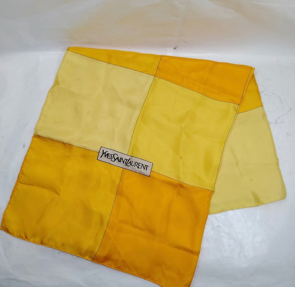 Yves Saint Laurent Silk Scarf – Yellow Colorblock