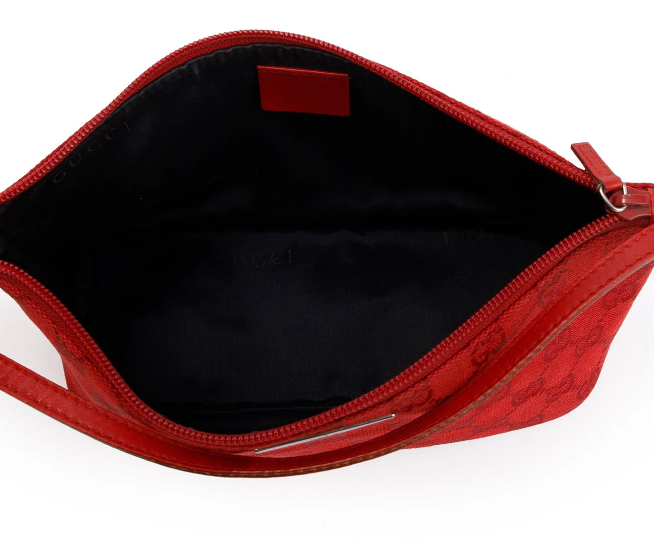 Gucci GG Canvas Mini Pouchette Bag (Red)
