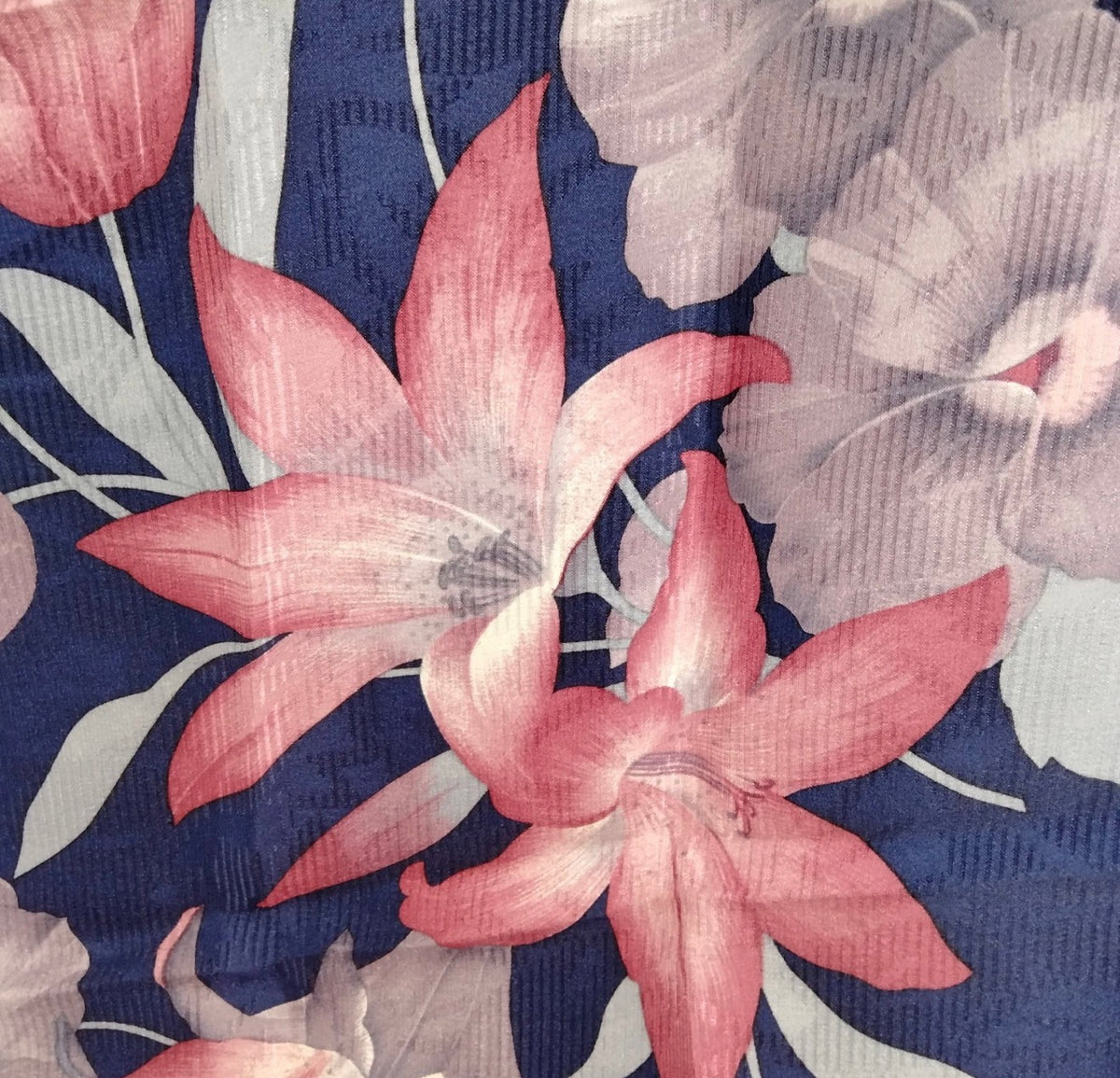 Christian Dior Navy Floral Silk Scarf