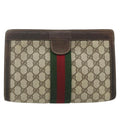 GUCCI GG Supreme Web Clutch (Large) Brown