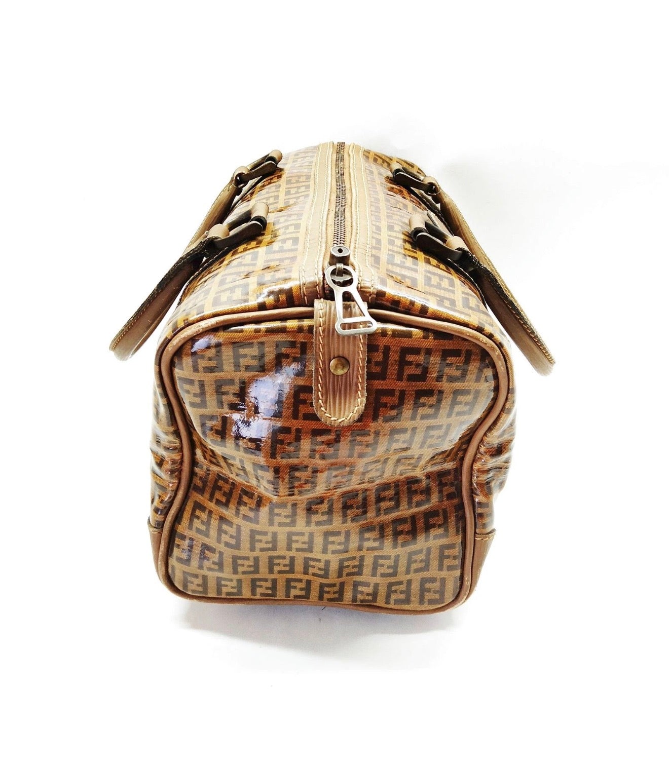 Fendi Zucca Coated Canvas Boston Bag