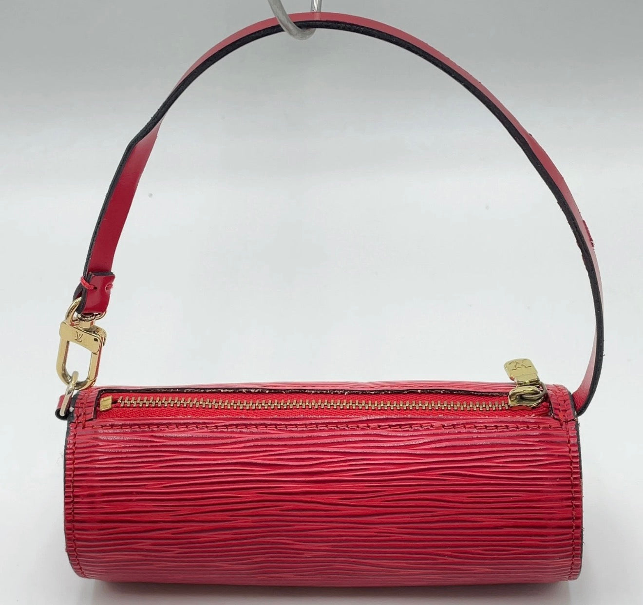 LOUIS VUITTON Epi Soufflot Hand Bag Red Pochette Mini