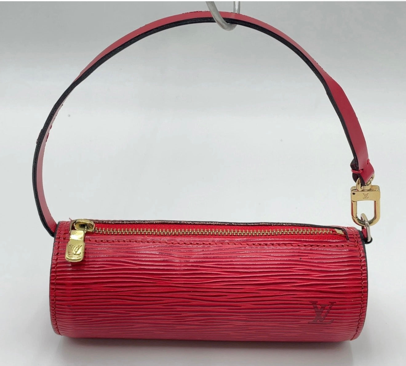 LOUIS VUITTON Epi Soufflot Hand Bag Red Pochette Mini