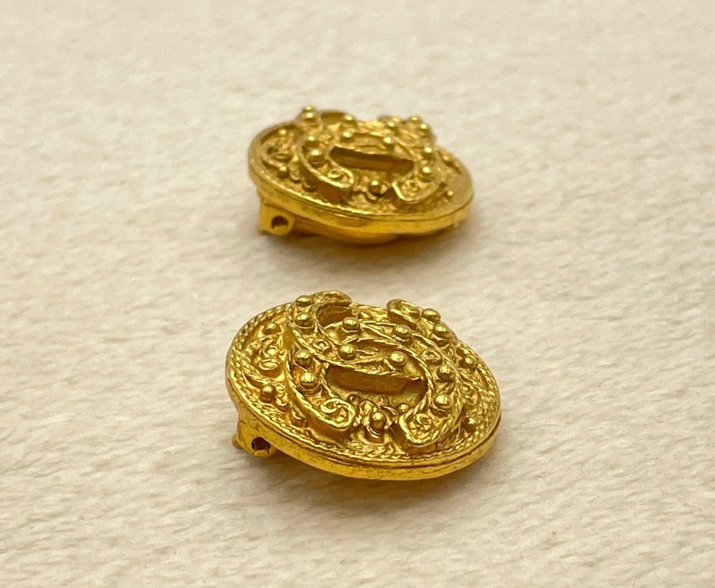 Chanel CC Medallion Earrings