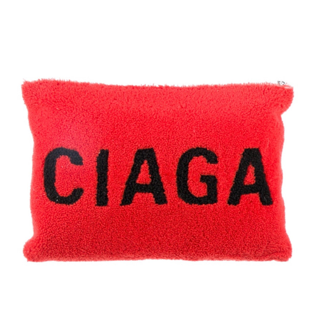 Balenciaga Large Shearling Clutch