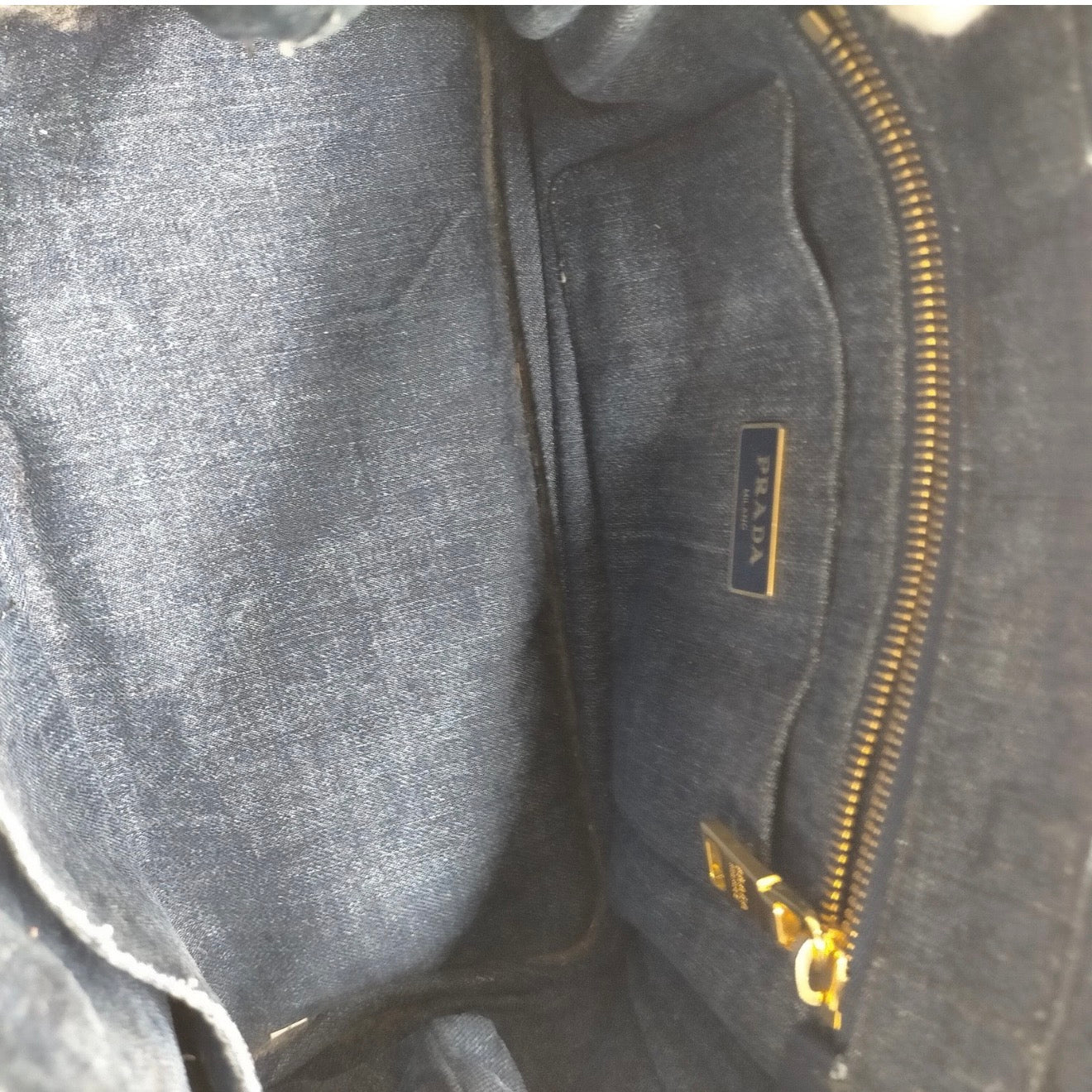 Prada Canapa Denim Tote Bag