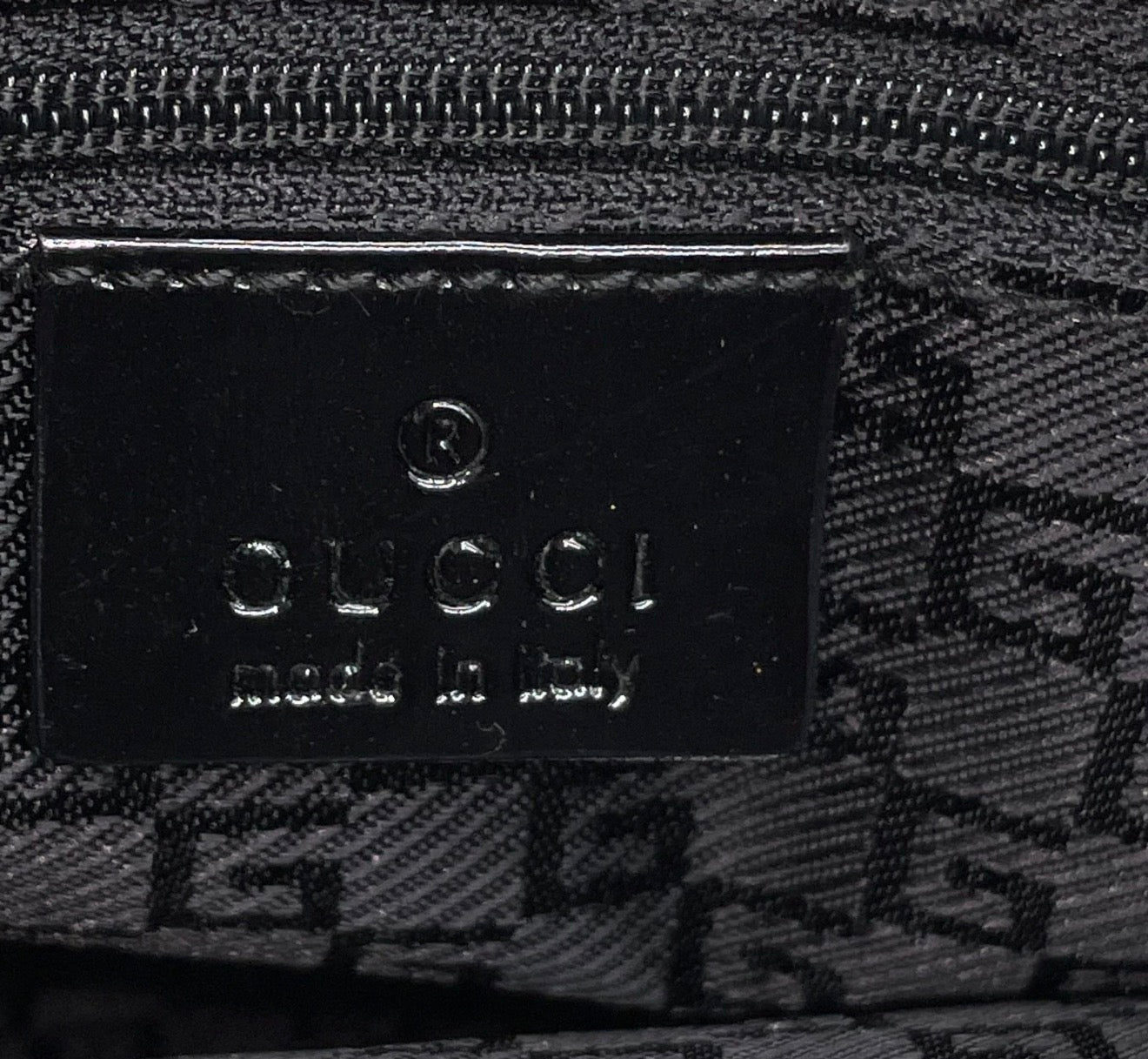Gucci Canvas & Black Patent Leather Tote Bag
