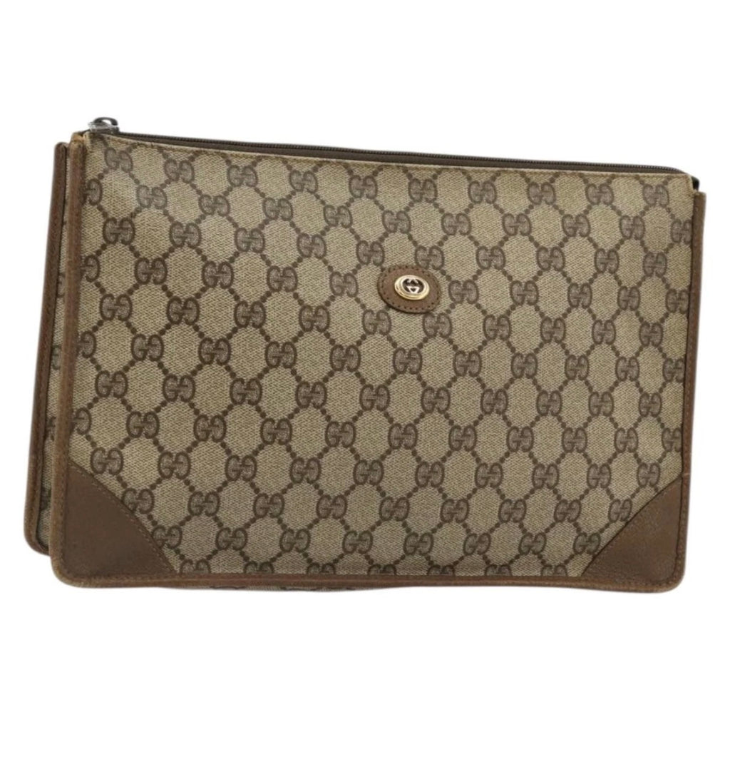 Gucci GG Supreme Monogram Clutch / Portfolio Bag