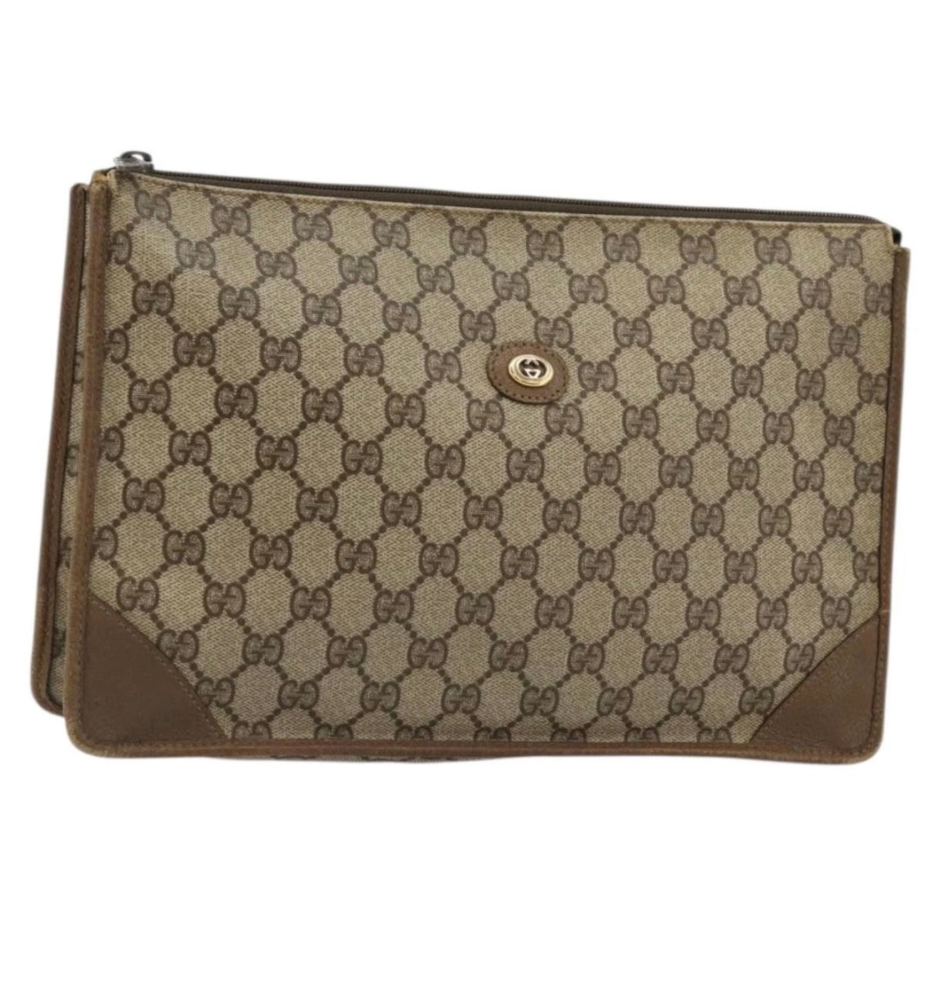 Gucci GG Supreme Monogram Clutch / Portfolio Bag