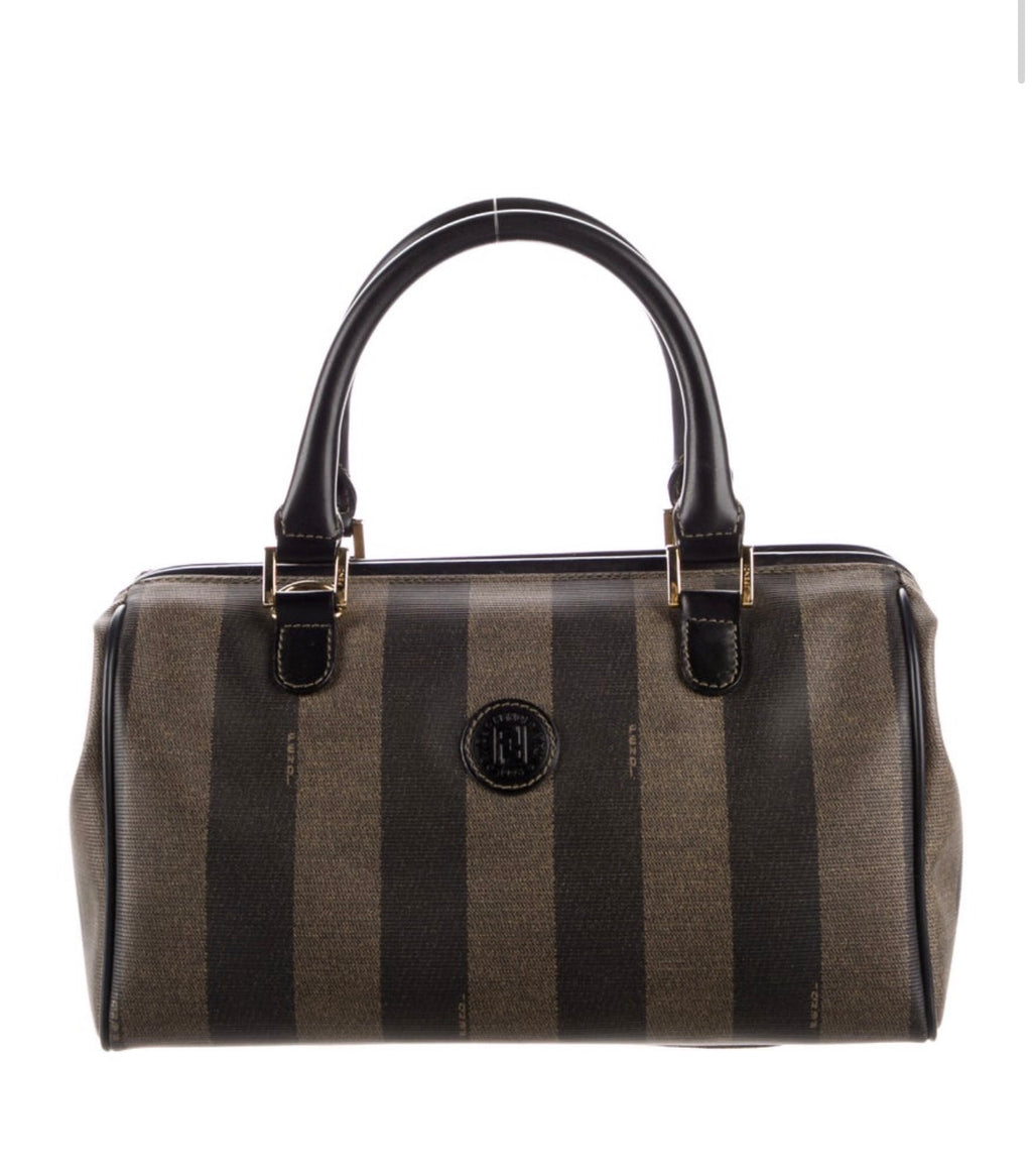 Fendi Pequin Mini Boston Bag