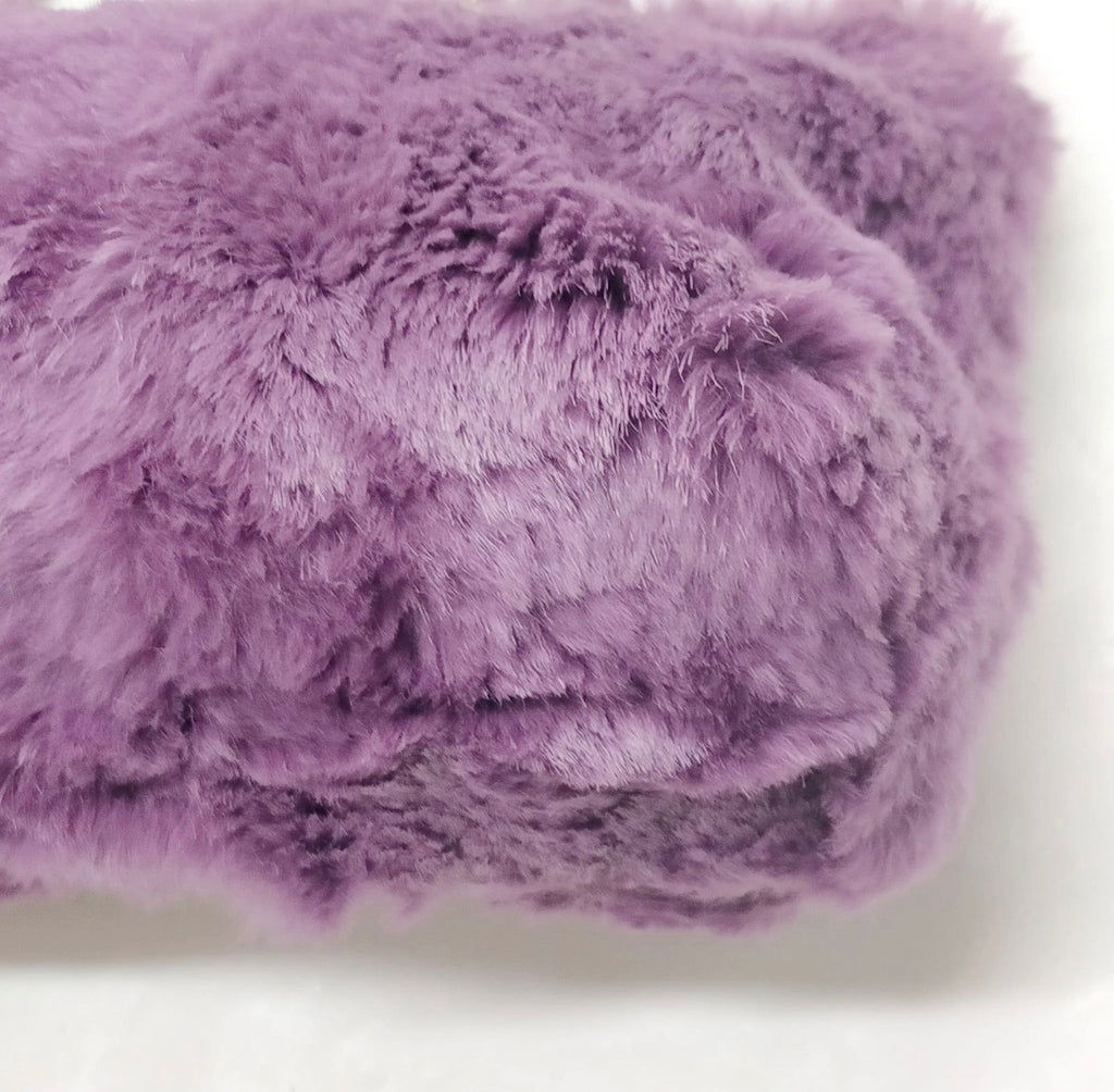 CHANEL Rabbit Fur Shoulder Bag – Purple
