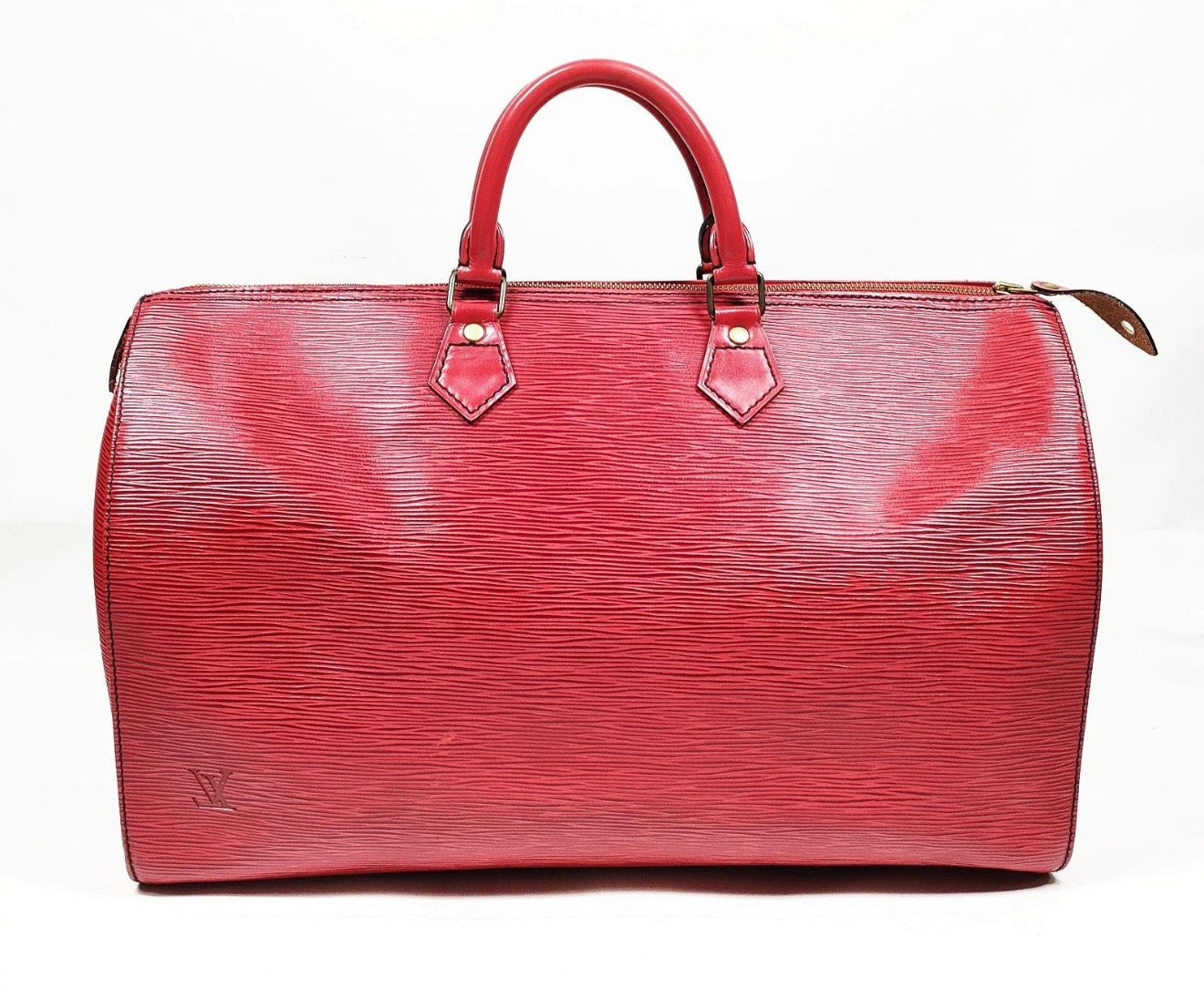 Louis Vuitton Speedy 40 Red Epi Leather with lock and key