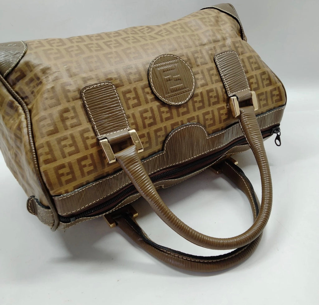 Fendi Zucca Coated Canvas Boston Bag – Brown