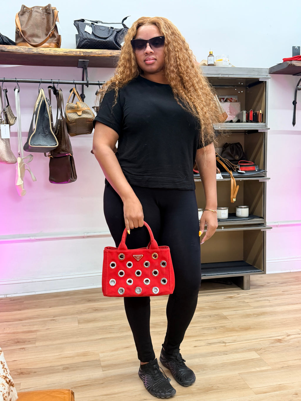 Prada Canapa Red Tote Bag