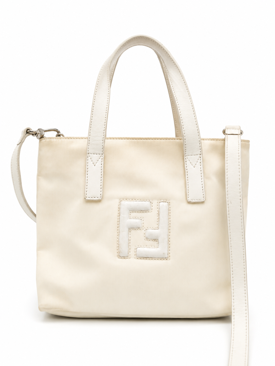 Fendi Cream Canvas & Leather FF Tote Bag