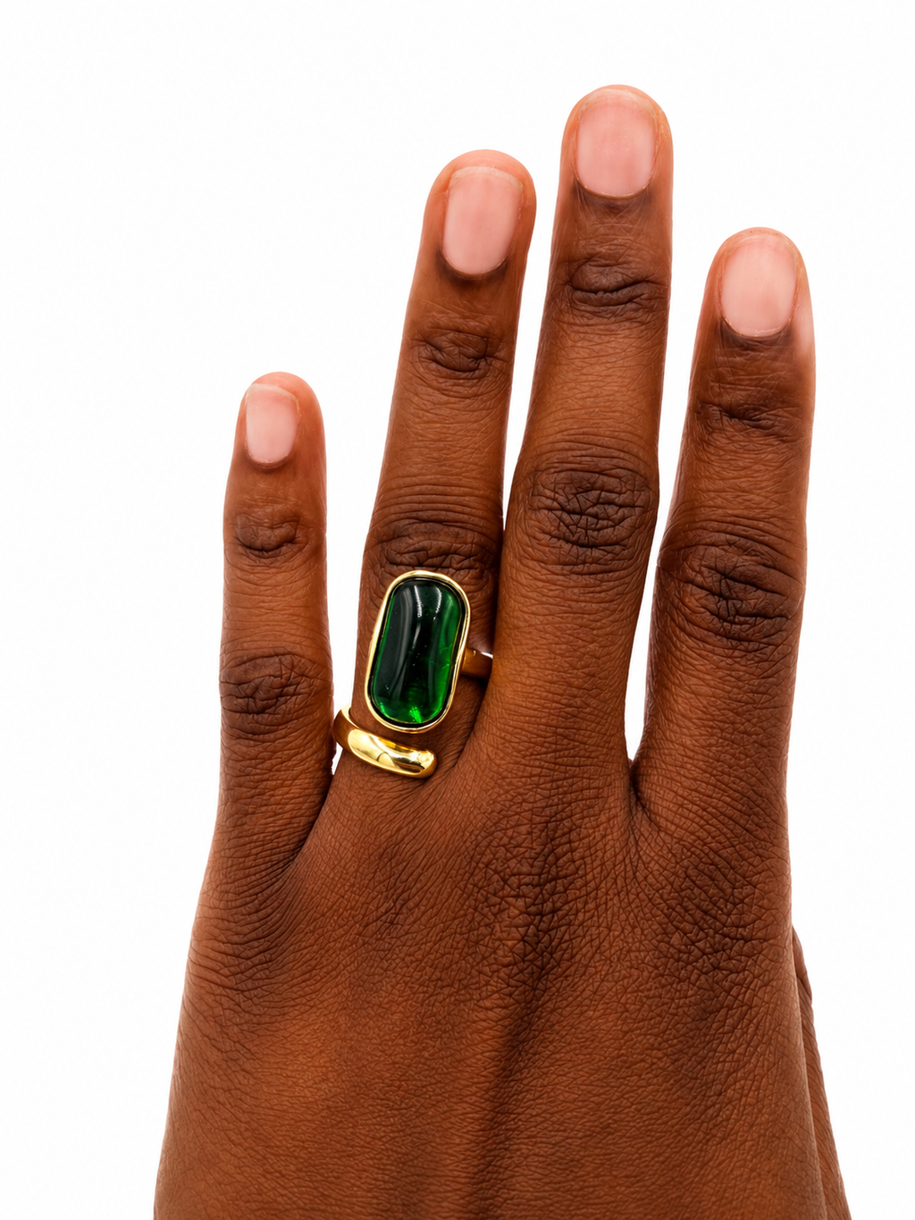 Emerald Green Statement Ring (Adjustable)