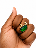 Emerald Green Statement Ring (Adjustable)