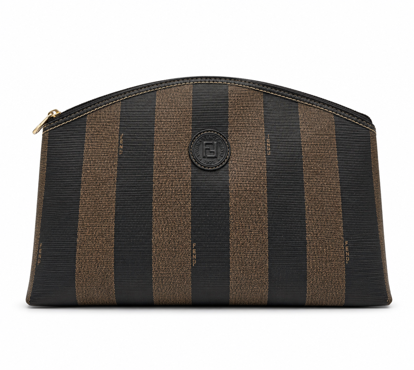 Fendi Pequin Stripe Zip Clutch