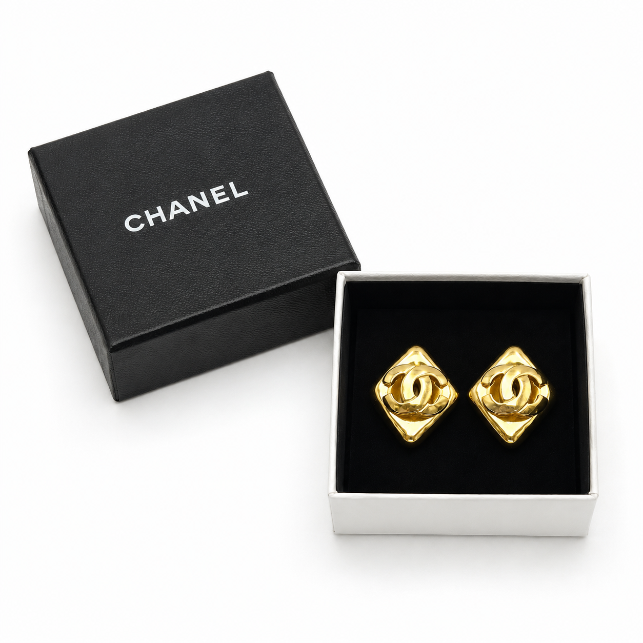 Chanel Diamond Shape CC Clip-On Earrings