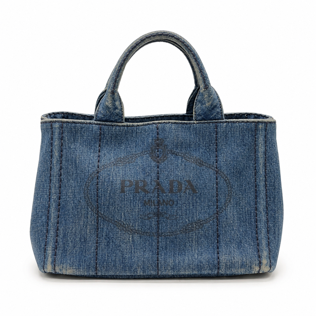Prada Canapa Denim Tote Bag