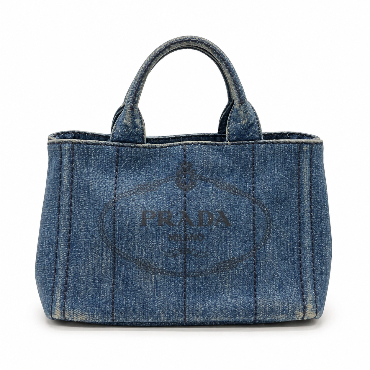 Prada Canapa Denim Tote Bag