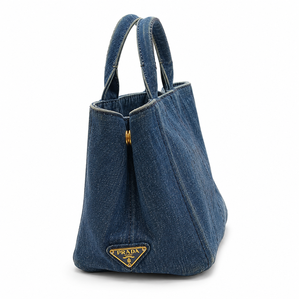 Prada Canapa Denim Tote Bag