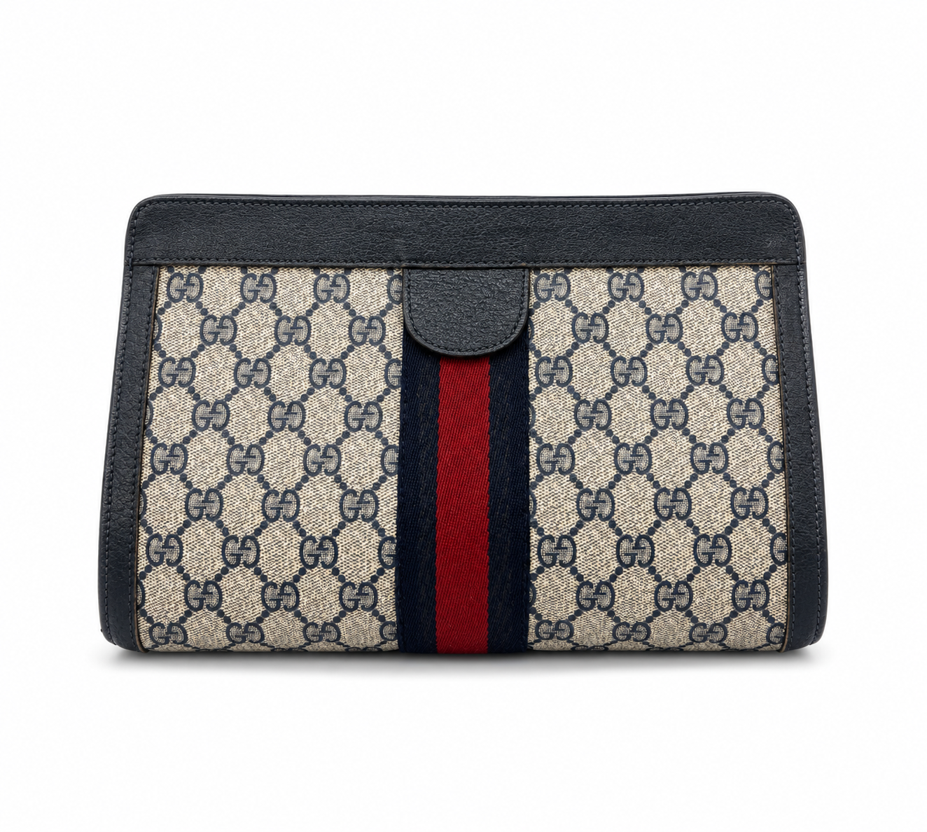 GUCCI GG Supreme Web Clutch (Large) - Blue
