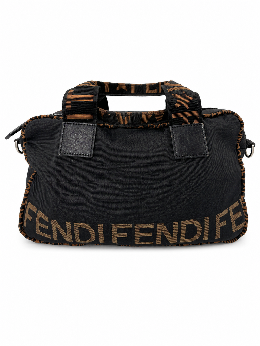 Fendi Logo Nylon Mini Boston Bag / Crossbody