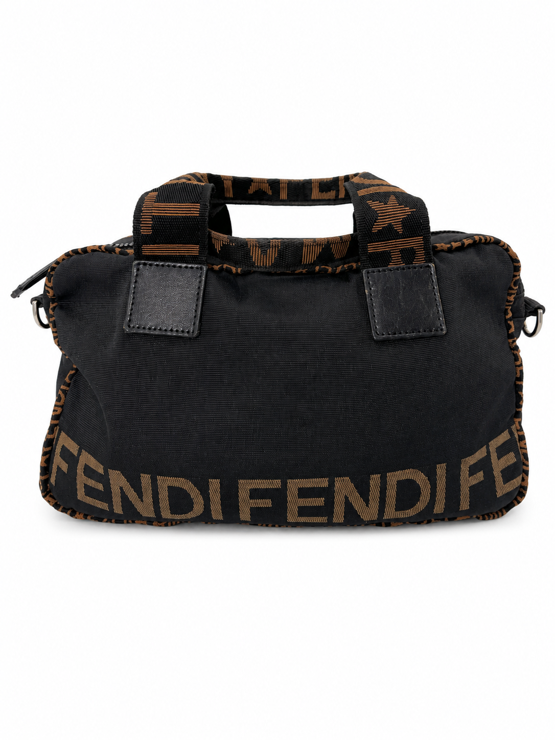 Fendi Logo Nylon Mini Boston Bag / Crossbody