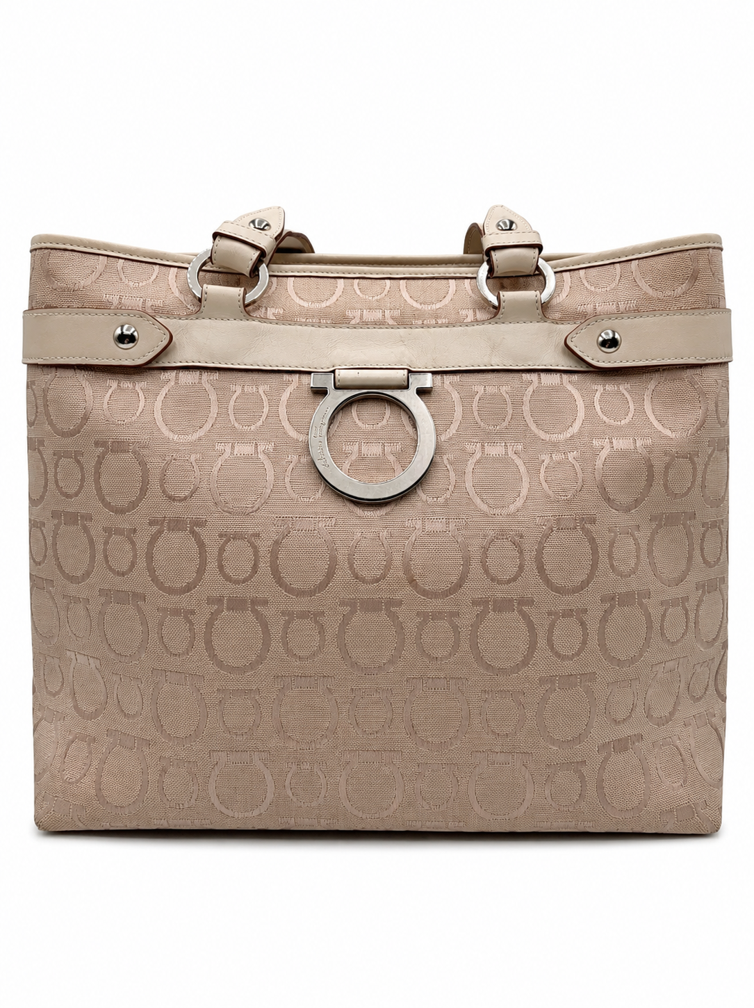 Salvatore Ferragamo Gancini Jacquard Tote