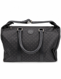 Fendi FF Monogram Leather Boston Bag /Weekender (Navy Blue)