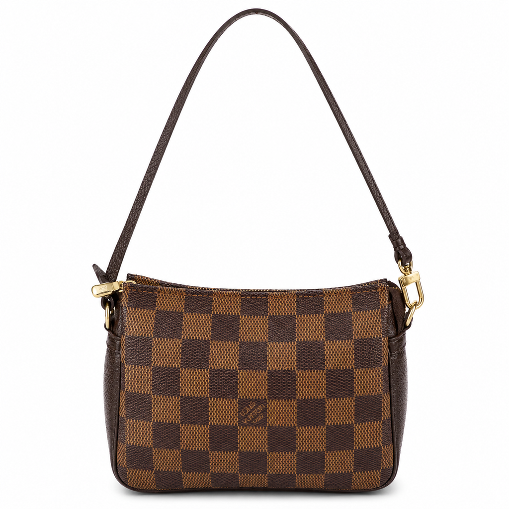 Louis Vuitton Damier Ebene Mini Pochette / Shoulder Bag/ Makeup Bag