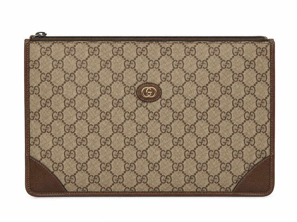 Gucci GG Supreme Monogram Clutch / Portfolio Bag