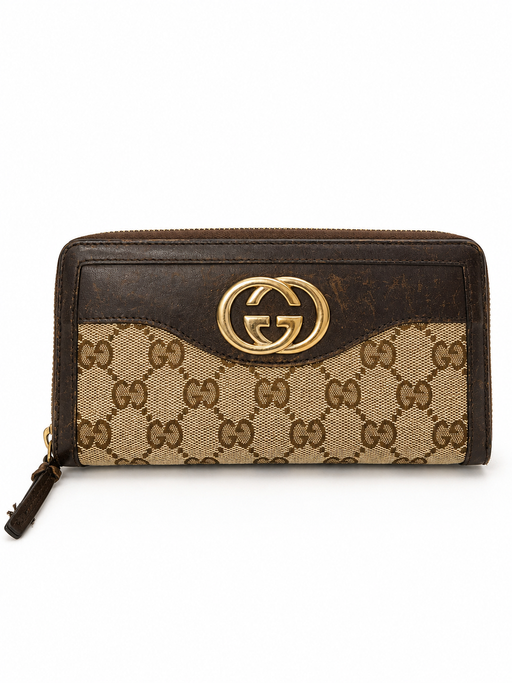 Gucci GG Canvas Zip Around Continental Wallet