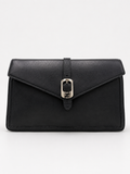 Fendi Black Leather Envelope Clutch