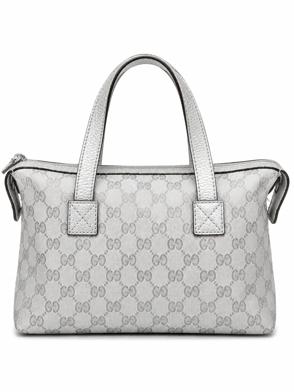 Gucci GG Canvas Mini Boston Bag - Silver
